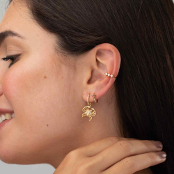 Silver Zircon Earrings Earring Earcuff - 13mm - Zircon