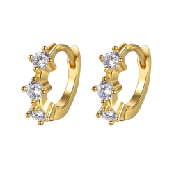 Silver Zircon Earrings Hoop Earring - Zircon - 12mm