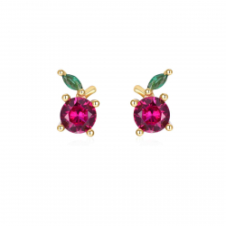 Boucles D'Oreilles Argent Zircone Boucles d'oreilles Cerise - Zircone Multi - 8 mm