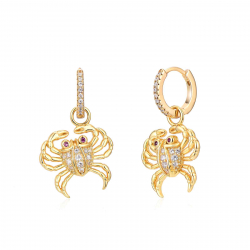 Boucles D'Oreilles Argent Zircone Boucles d'oreilles Crabe - 26 mm