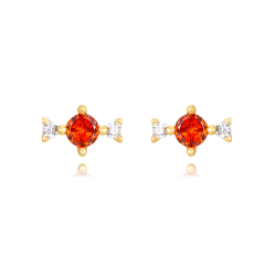 Silver Zircon Earrings Toffee Earrings - Zirconia - 7 * 4 mm - Silver Gold Plated and Rhodium Silver