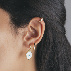 Ohrringe Silber Zirkonia Ohrring Zirkonia - Stern Ear Cuff 10,5&nbsp;mm - Vergoldet und rhodiniertes Silber