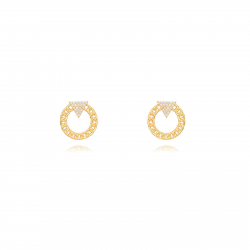 Boucles D'Oreilles Argent Zircone Boucles d'oreilles Cercle - 15 mm - Zircone - Dorure Or et Argent Rhodié