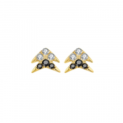 Silver Zircon Earrings Arrow  Earrings - Zirconia - 5*6 mm - Silver Gold Plated and Rhodium Silver