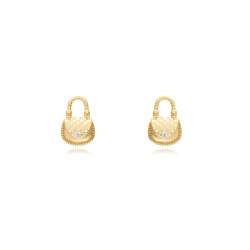 Boucles D'Oreilles Argent Zircone Boucles d'oreilles Zircone - Sac 9,5x6,5 mm - Dorure Or et Argent Rhodié