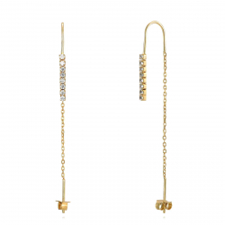 Pendiente Plata Circonita Pendiente Earcuff - Circonita 2*15 mm - Bañado Oro