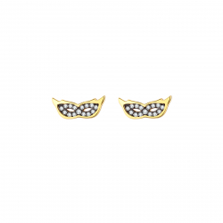 Pendiente Plata Circonita Pendientes Plata - Gafas de disfraz 10mm - Bañado Oro