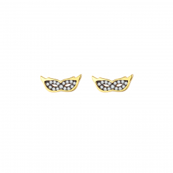 Silver Zircon Earrings Silver Earrings - Glasses 10mm - Gold Plated