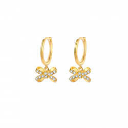 Ohrringe Silber Zirkonia Ohrringe Zirkonia Fliege 8 x 4,5 mm Vergoldet und rhodiniertes Silber