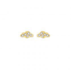 Silver Zircon Earrings Cloud  Earrings - Zirconia - 5,5mm - Silver Gold Plated and Rhodium Silver