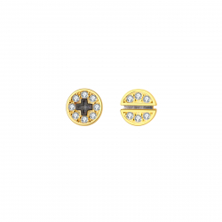 Pendiente Plata Circonita Pendientes Tornillo - Circonita - 5mm - Plata Bañado Oro y Plata Rodiada