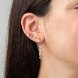 Pendiente Plata Circonita Pendientes Circonita Multi - 5 mm - Bañado Oro