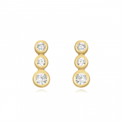 Pendiente Plata Circonita Pendientes - Circonita - 8 * 3 mm - Bañado Oro y Plata Rodiada