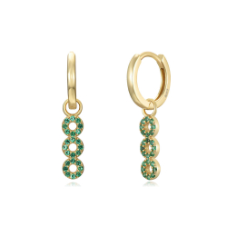 Pendiente Plata Circonita Pendientes Aro - Circonita 15,50mm - Bañado Oro y Plata Rodiada
