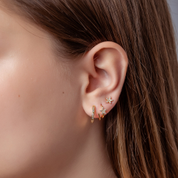 Pendiente Plata Circonita Pendientes Estrella 5.5mm - Circonita - Bañado oro y Plata Rodiada