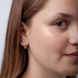 Pendiente Plata Circonita Pendientes Circonita - 13 mm -  Bañada Oro Y Plata Rodiada
