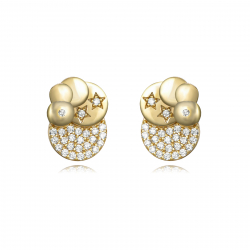 Boucles D'Oreilles Argent Zircone Boucles d'oreilles étoile - 11 mm - Zirconium - Plaqué Or et Argent Rhodié