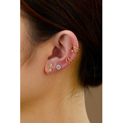 Pendiente Plata Circonita Pendientes Circonita - Flecha 10,5*8,5mm - Bañado Oro y Plata Rodiada
