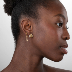 Pendiente Plata Circonita Pendientes 5 Aros - 10 mm - Circonita Blanca - Bañado oro y Plata Rodiada