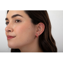 Ohrringe Silber Zirkonia Ohrringe Zirkonia - Stern 7,5mm - Vergoldet und rhodiniertes Silber