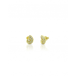 Pendiente Plata Circonita Pendientes Caracola - 8*10.5mm - Circonita - Bañado oro y Plata Rodiada