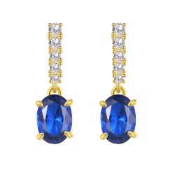 Pendiente Plata Circonita Pendientes Plata - Circonita 17mm - Bañado Oro