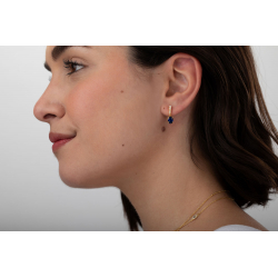 Pendiente Plata Circonita Pendientes Plata - Circonita 17mm - Bañado Oro