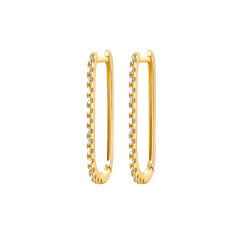 Pendiente Plata Circonita Pendientes Aro Rectángulo - Circonita - 40mm, 30mm, 20mm - Bañado oro y Plata Rodiada
