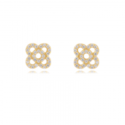 Ohrringe Glattes Silber Panot Ohrringe Zirkonia - 7mm - Vergoldet und Silbert