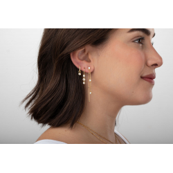 Silver Zircon Earrings Zirconia Earrings - Circle - Hoop 12+18 mm - Gold Plated and Rhodium Silver