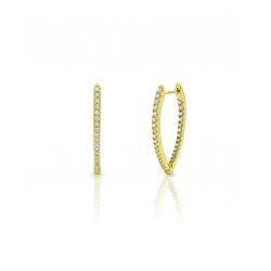 Pendiente Plata Circonita Pendientes Triangulo - 30*14 mm - Circonita - Bañado Oro y Plata Rodiada
