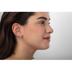Silver Zircon Earrings Earrings with small danglings -  Zirconia - 12mm - Gold Plated