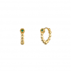 Ohrringe Glattes Silber Zirkon-Kugelohrringe – 12 mm  Creolen – vergoldet und rhodiniertes Silber