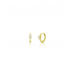 Pendiente Plata Circonita Pendientes Circonita - Aro Circonita 3,5 mm - Bañado Oro