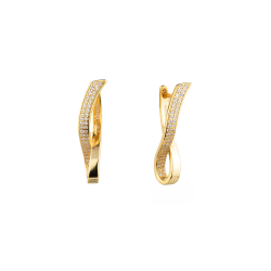 Ohrringe Silber Zirkonia Infinity-Ohrringe – Zirkon – 24 mm – vergoldet und rhodiniertes Silber