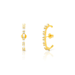 Pendiente Plata Circonita Pendientes Circonita - Ear Cuff - 25 mm - Bañado Oro