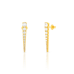 Pendiente Plata Circonita Pendientes Circonita - Triangulo - 28*4 mm - Bañado Oro