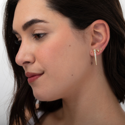 Pendiente Plata Circonita Pendientes Circonita - Triangulo - 28*4 mm - Bañado Oro