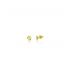 Silver Zircon Earrings Cactus Earrings 6 mm - Zirconia - Gold Plated and Rhodium Silver