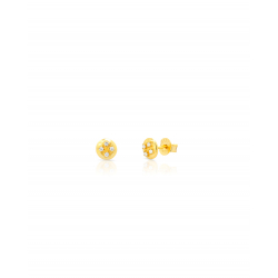 Silver Zircon Earrings Silver Earrings 6mm - Zirconia - Gold Plated and Rhodium Silver