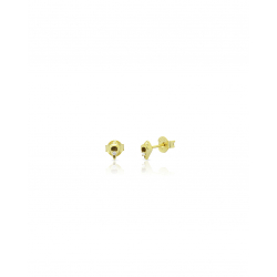 Pendiente Plata Circonita Pendientes Caracola 6 mm - Circonita - Bañado oro y Plata Rodiada