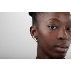 Ohrringe Silber Zirkonia Ohrringe - Zirkon 15mm,13mm - Vergoldet und rhodiniertes Silber