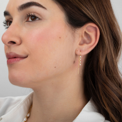 Ohrringe Silber Zirkonia Zirkon-Ohrringe – Vier Kreise – vergoldet und rhodiniertes Silber