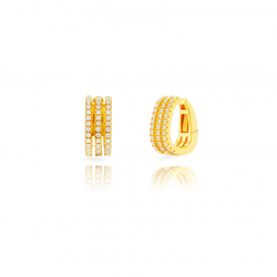 Ohrringe Silber Zirkonia Zirkon-Ohrringe – Ohrklemme – vergoldet und rhodiniertes Silber