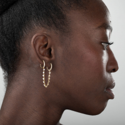 Ohrringe Silber Zirkonia Zirkon-Creolen – Handschellen – 31 mm – vergoldet und rhodiniertes Silber