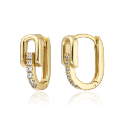 Ohrringe Silber Zirkonia Silberohrringe - Tropfen - 11 mm - Vergoldet und Rhodium Silber