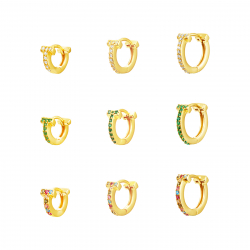 Ohrringe Silber Zirkonia Creolen – Zirkonia – 8, 14, 17 mm – Silber vergoldet und rhodiniert