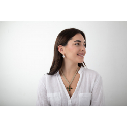 Silver Zircon Earrings Silver Zirconia Earrings - Irregular - 12 mm - Gold Plated and Rhodium Plated Silver