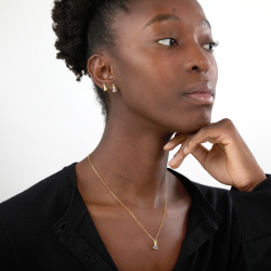 Ohrringe Silber Zirkonia Silberohrringe – Blaue Zirkonia – Jungfrau von Pilar – 12×7 mm - Vergoldet und Rhodiniertes Silber