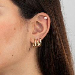 Novedades Piercings Perla 5mm - Ciere Rosca - Bañado Oro